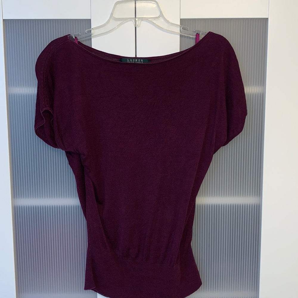 Lauren by Ralph Lauren purple silk light top